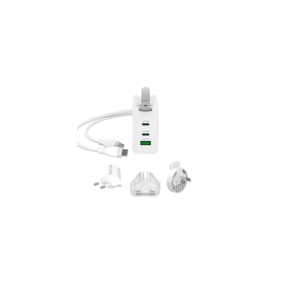 j5create 65W GaN USB-C 3-Port Traveler Charger with changeable AC plugs and USB-C cable Smaltimento dello stoccaggio