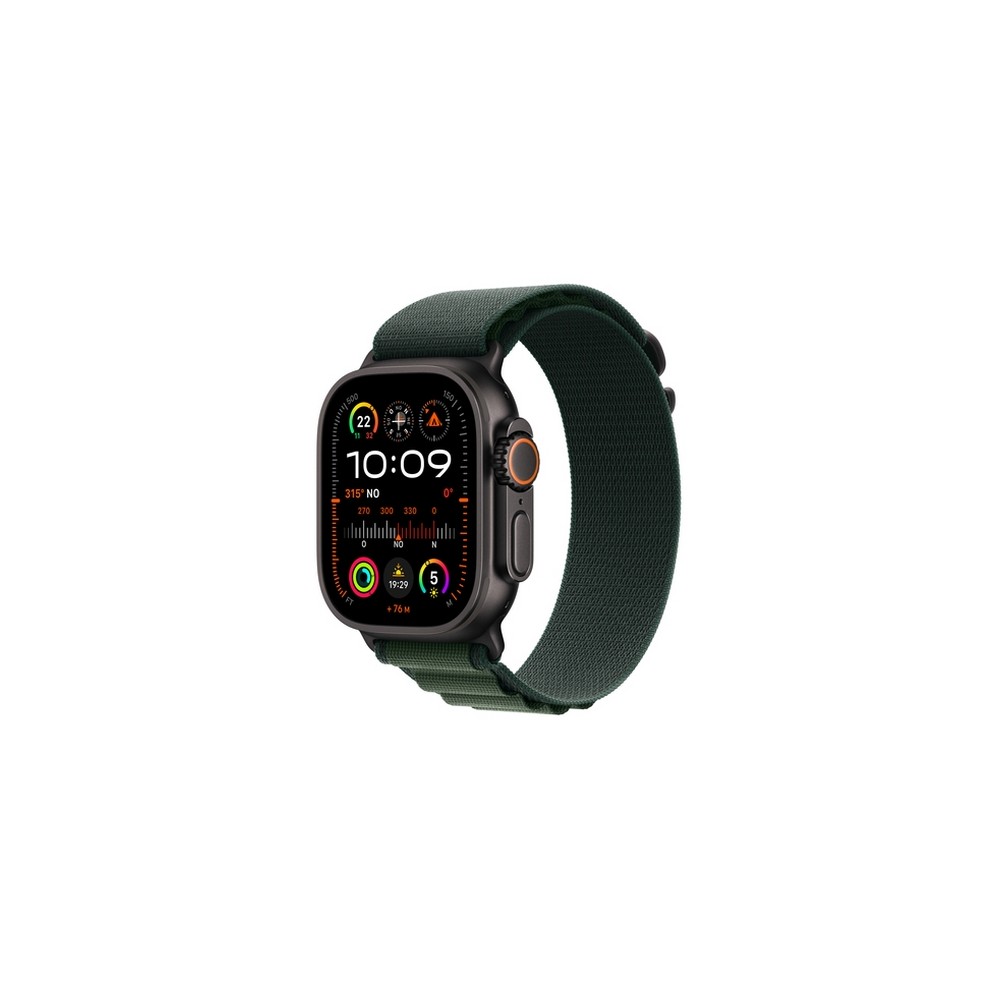 APPLE Apple Watch Ultra 2 GPS + Cellular 49mm Black Titanium Case with Dark Green Alpine Loop - Small Offerta Giorno del Papà