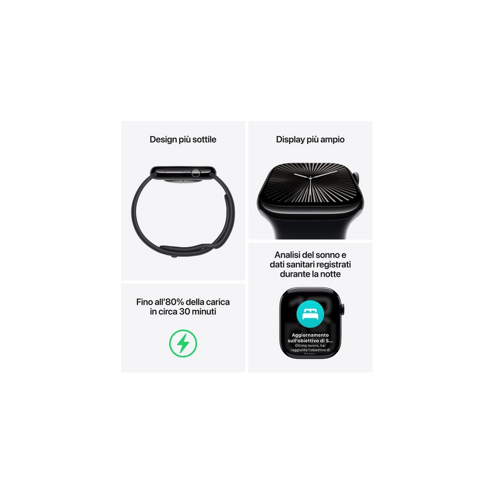 APPLE Apple Watch Series 10 GPS 42mm Silver Aluminium Case with Blue Cloud Sport Loop Liquidazione