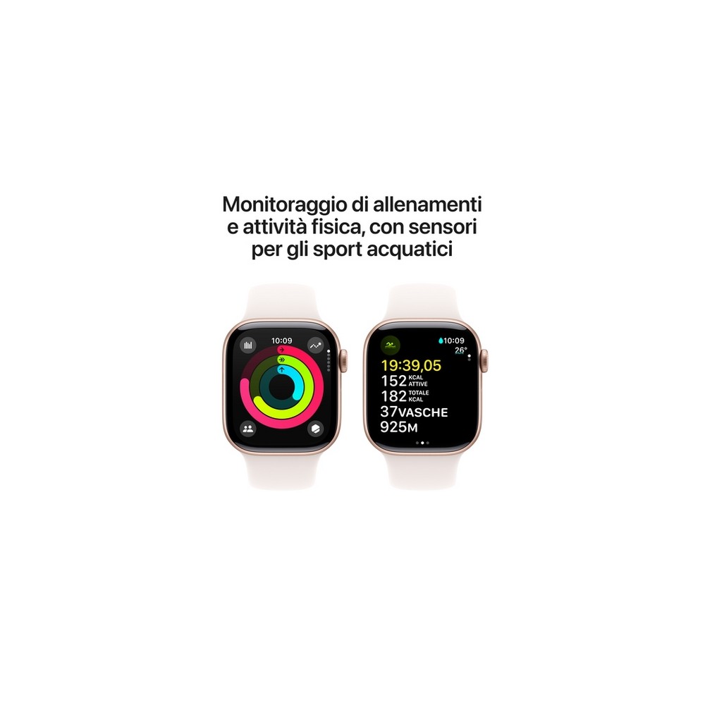 APPLE Apple Watch Series 10 GPS 42mm Rose Gold Aluminium Case with Light Blush Sport Band - S/M Enormi risparmi