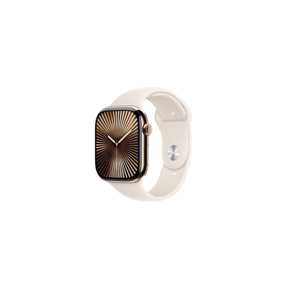 APPLE Apple Watch Series 10 GPS + Cellular 46mm Gold Titanium Case with Starlight Sport Band - S/M Promozione