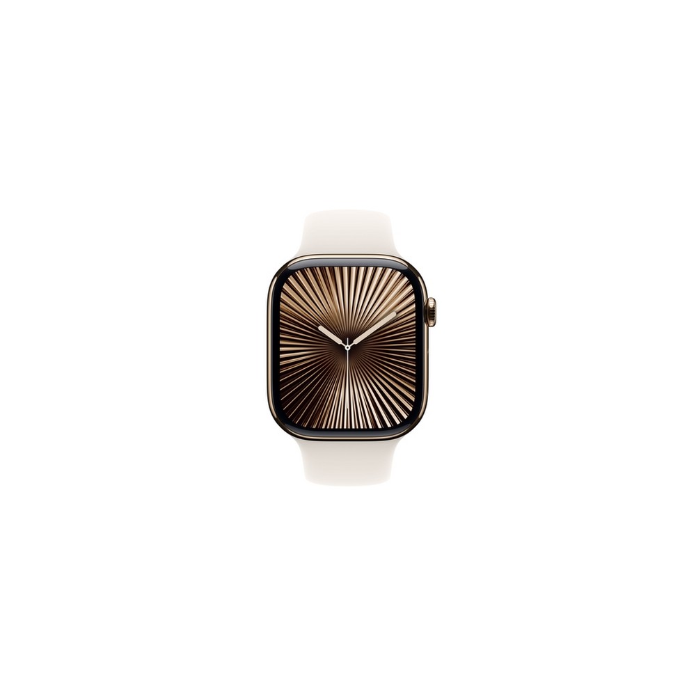 APPLE Apple Watch Series 10 GPS + Cellular 46mm Gold Titanium Case with Starlight Sport Band - S/M Promozione
