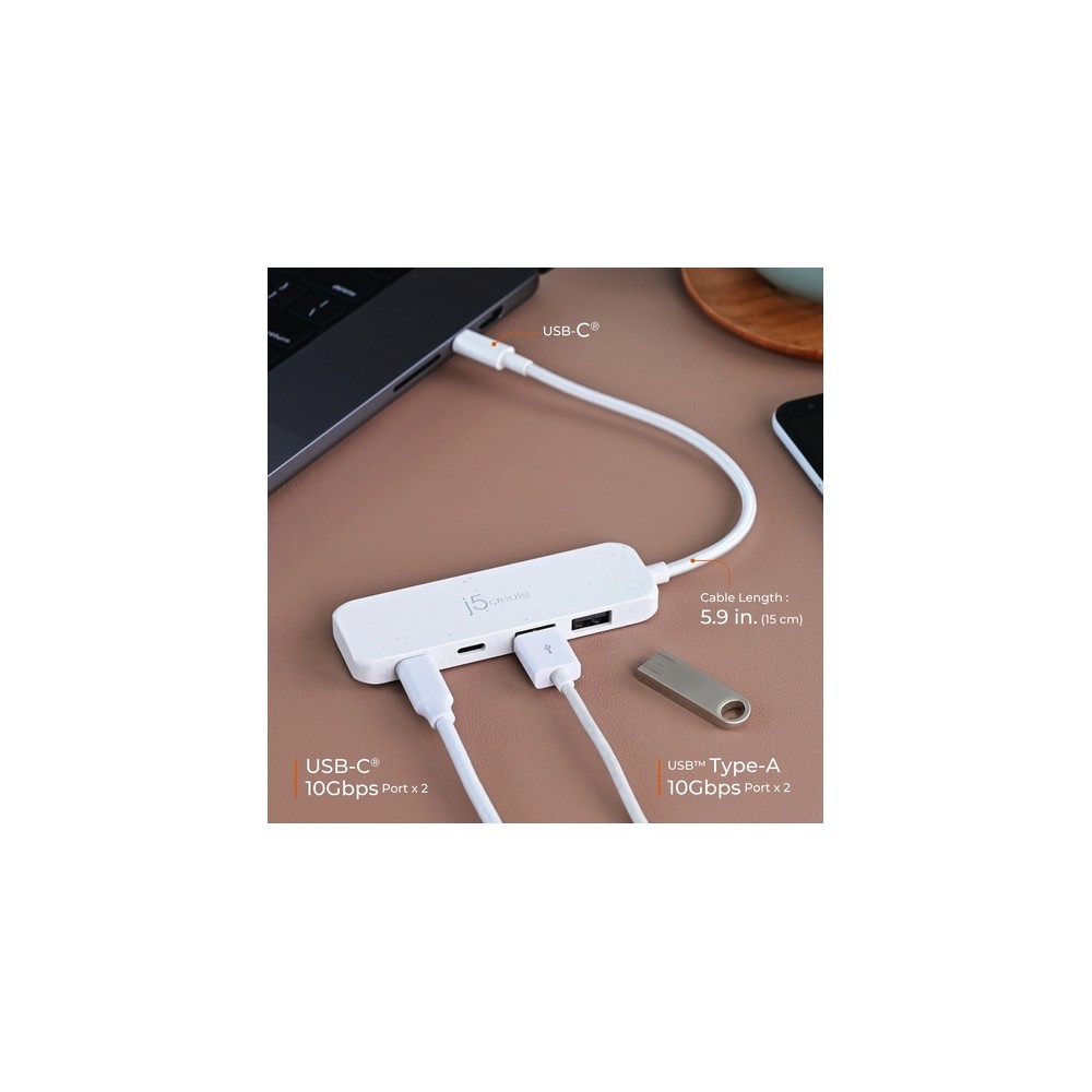 j5create Eco-Friendly USB-C to 4-Port Type-C & Type-A Gen 2 Hub Nuovi prodotti
