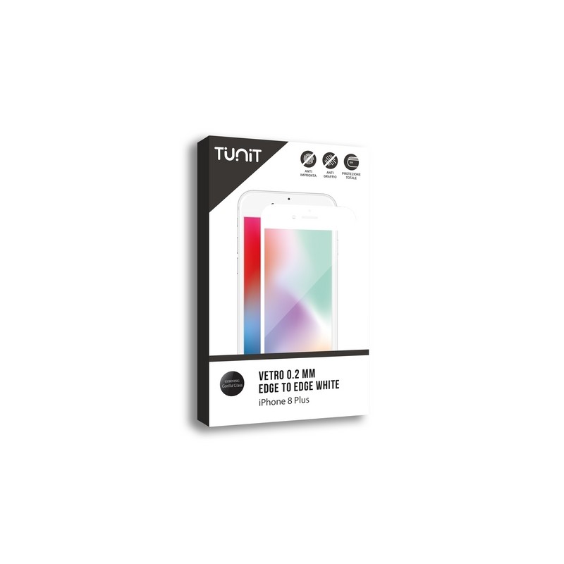 TUNIT Vetro "Edge to Edge"a doppia tempratura per iPhone 8 Plus - Bianco Negozio online di fabbrica